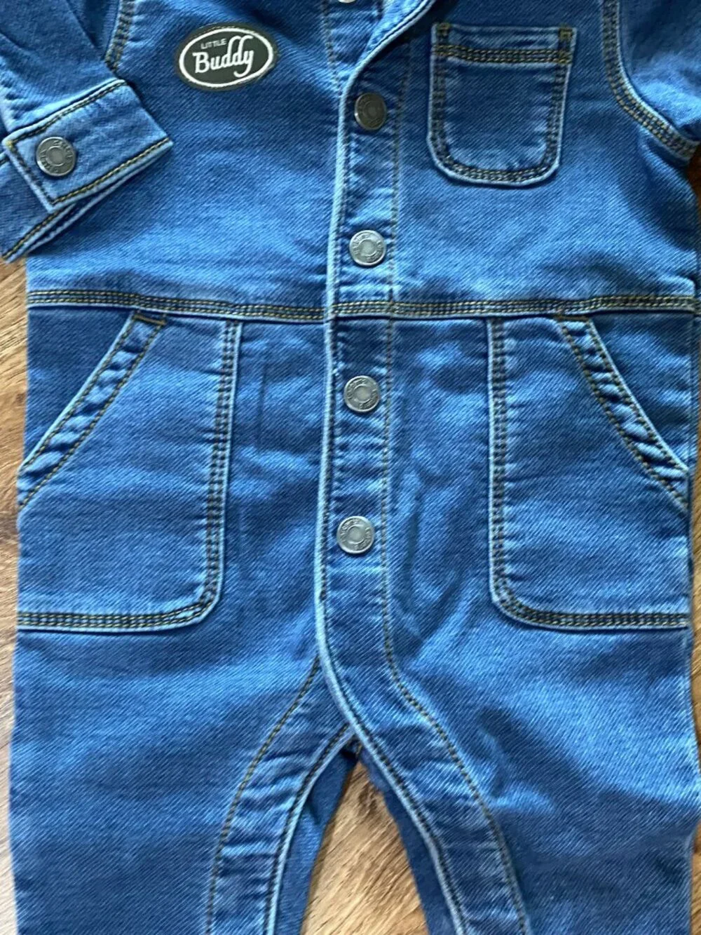 Lot NWT Carters Buddy Denim Coveralls & 2 Pair of Jeans-6-9Mont